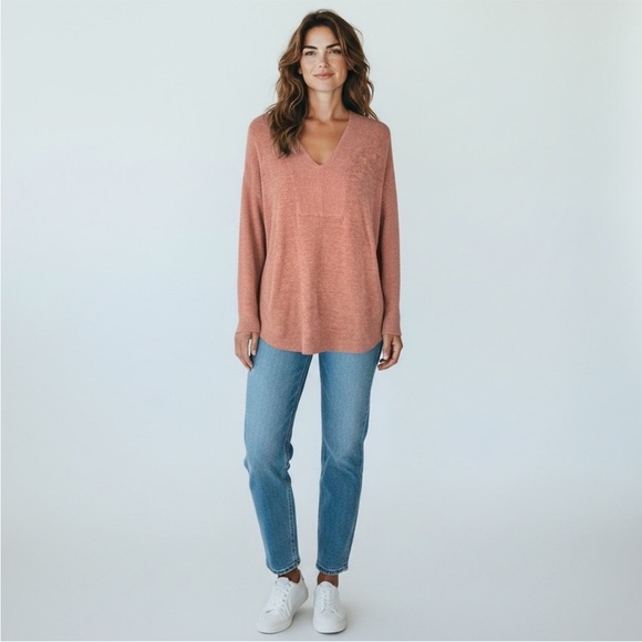 Barefoot Dreams Sweaters - Barefoot Dreams CozyChic Ultra Lite Dusty Rose V-Neck Sweater